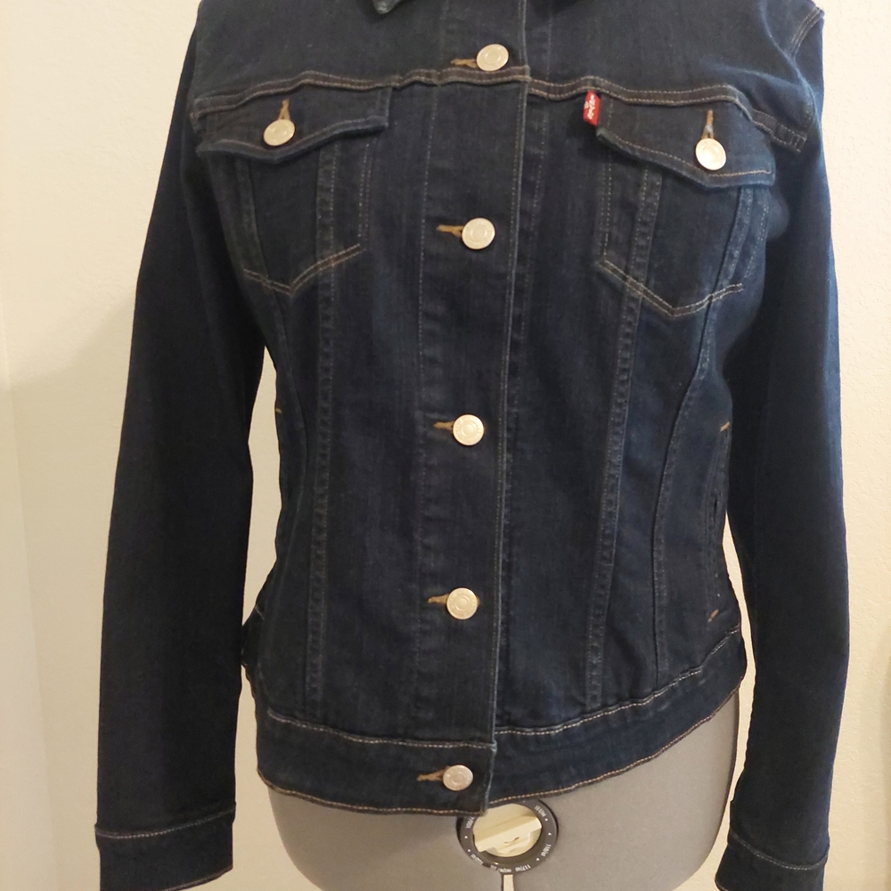 Levi's Trucker Dark Blue Denim Jacket - Picture 2 of 6